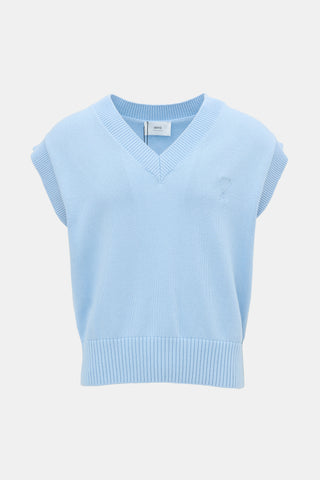 AMI Paris Knit V-Neck Logo Vest