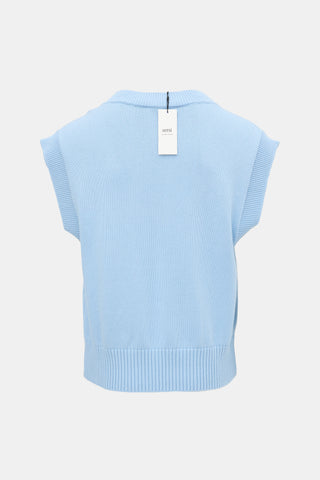 AMI Paris Knit V-Neck Logo Vest