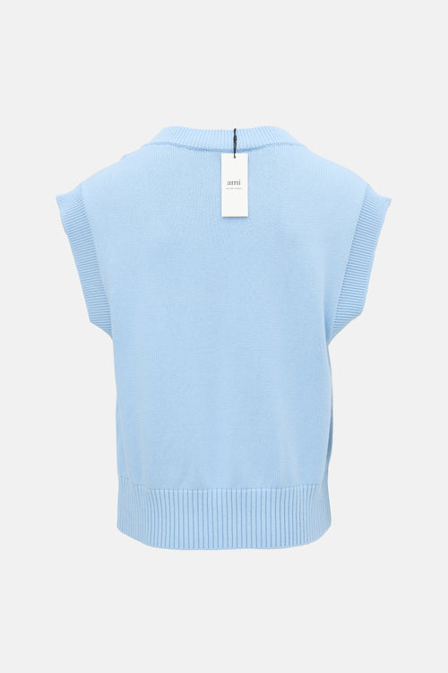 AMI Paris Knit V-Neck Logo Vest