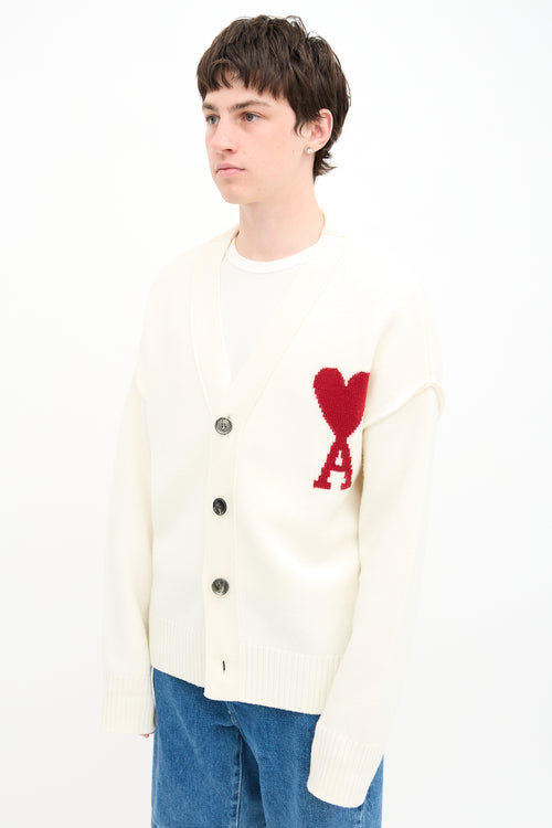 AMI Paris Wool Ami de Cœur Cardigan