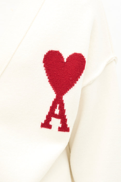 AMI Paris Wool Ami de Cœur Cardigan