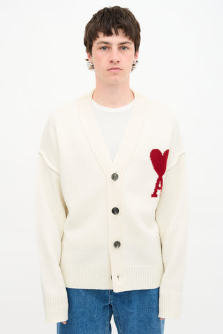 AMI Paris Wool Ami de Cœur Cardigan