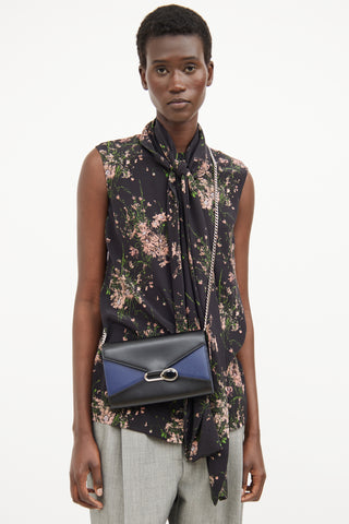 Alexander McQueen Black & Navy Embellished Envelope Bag