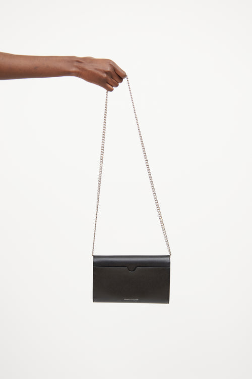 Alexander McQueen Black & Navy Embellished Envelope Bag