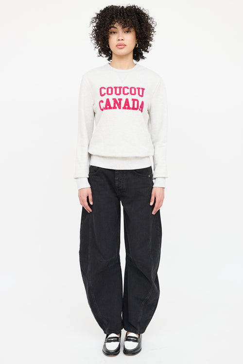 AMI Paris Coucou Canada Print Crewneck Sweater