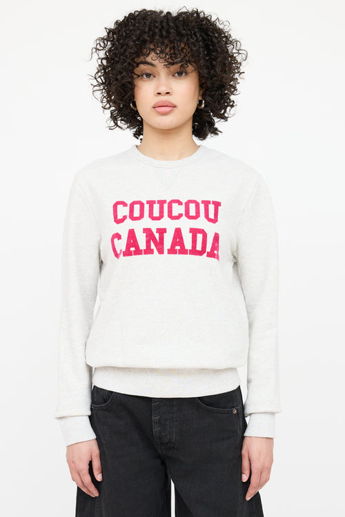 AMI Paris Coucou Canada Print Crewneck Sweater