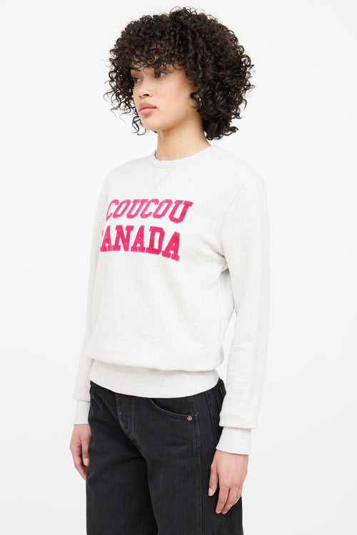 AMI Paris Coucou Canada Print Crewneck Sweater