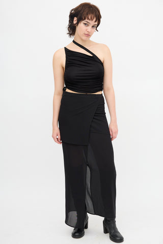 Ann Demeulemeester Silk Sheer Wrap Skirt