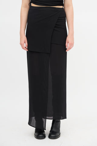 Ann Demeulemeester Silk Sheer Wrap Skirt
