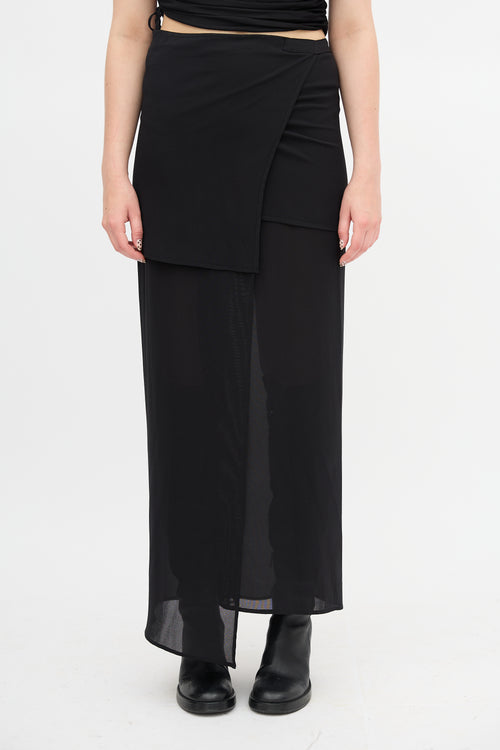 Ann Demeulemeester Silk Sheer Wrap Skirt