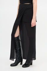 Ann Demeulemeester Silk Sheer Wrap Skirt