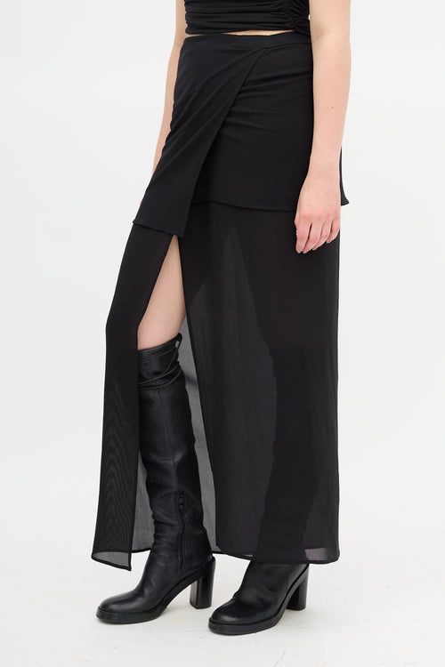 Ann Demeulemeester Silk Sheer Wrap Skirt