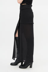 Ann Demeulemeester Silk Sheer Wrap Skirt