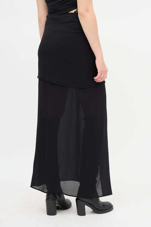 Ann Demeulemeester Silk Sheer Wrap Skirt