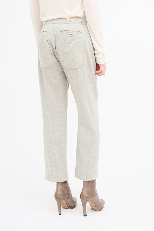 Ann Demeulemeester Grey Button Waist Trouser