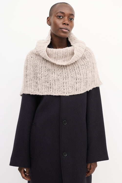 Ann Demeulemeester Beige Knit Ribbed Scarf