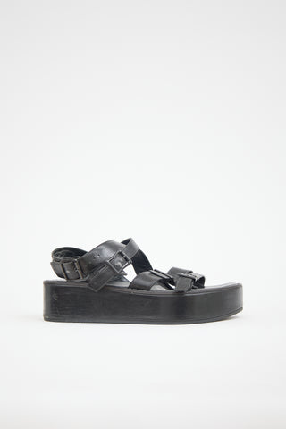 Ann Demeulemeester Leather Platform Sandal