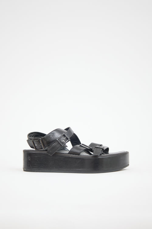 Ann Demeulemeester Leather Platform Sandal