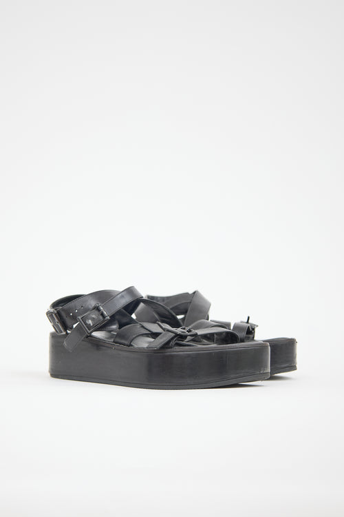 Ann Demeulemeester Leather Platform Sandal