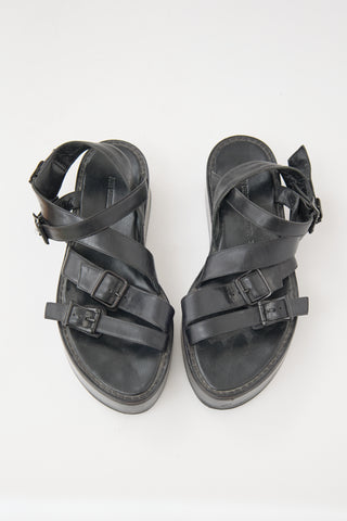 Ann Demeulemeester Leather Platform Sandal