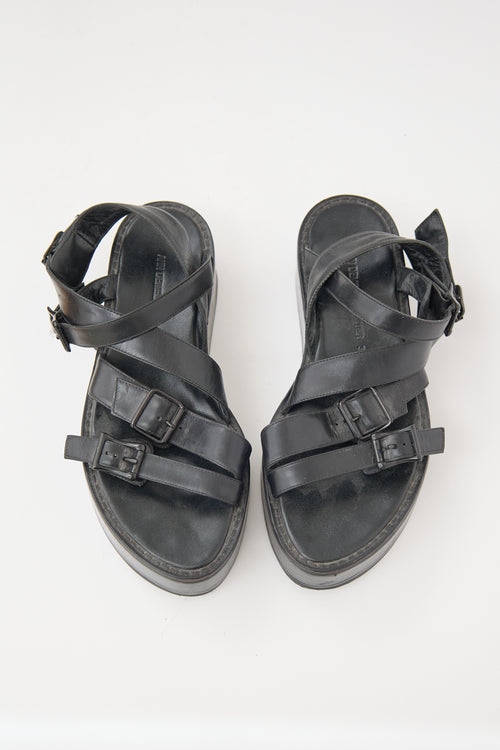 Ann Demeulemeester Leather Platform Sandal