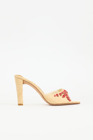 Anne Klein Straw Floral Sandal