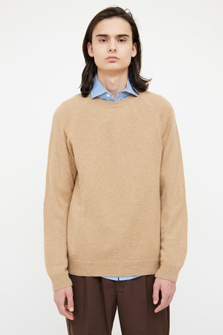 APC Tan Camel Long Sleeve Knit Sweater