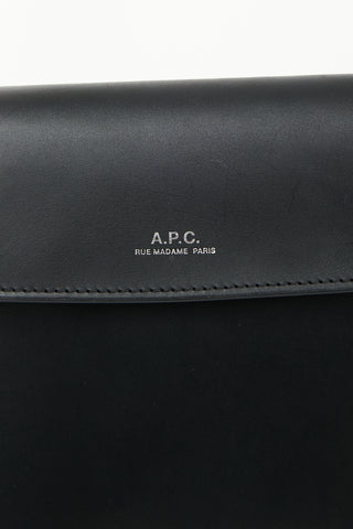 A.P.C. Black Leather James Crossbody Bag