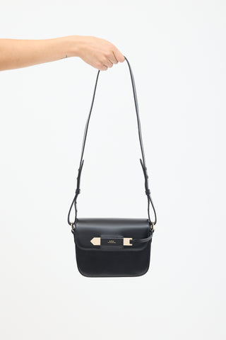 A.P.C. Black Leather Charlotte Crossbody Bag