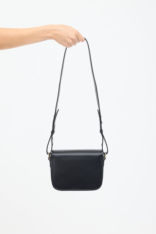 A.P.C. Black Leather Charlotte Crossbody Bag