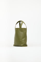 A.P.C. Green Leather Maiko Small Shopper Tote