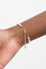 APM Monaco Pearl & Crystal Codex Slider Bracelet