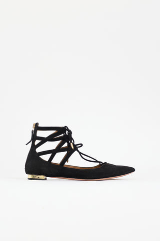 Aquazzura Suede Belgravia Cage Flat