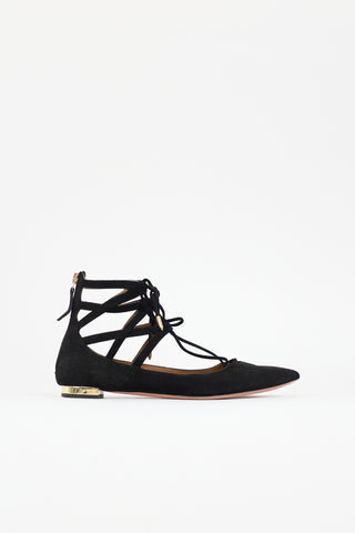 Aquazzura Suede Belgravia Cage Flat