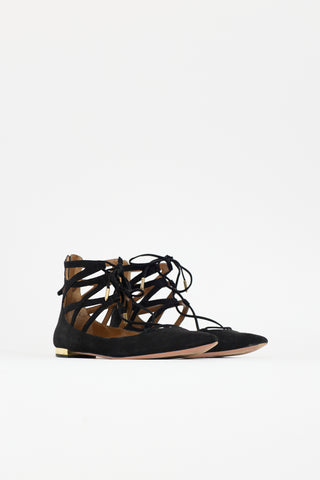 Aquazzura Suede Belgravia Cage Flat