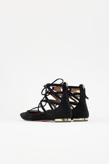Aquazzura Suede Belgravia Cage Flat