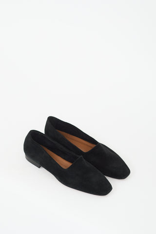 ATP Black Suede Andrano Square Toe Flat