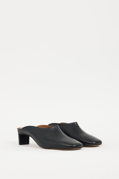 ATP Atelier Black Leather Alloro Mule