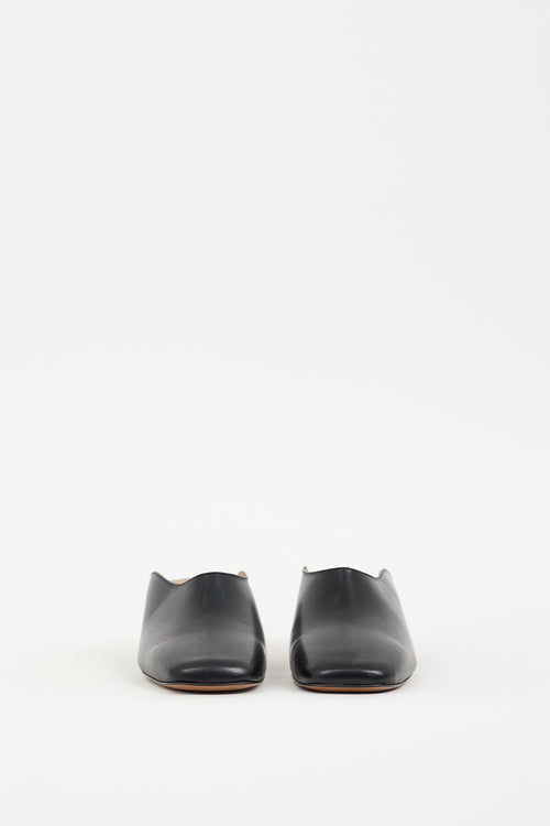 ATP Atelier Black Leather Alloro Mule