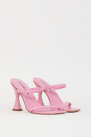 A'mmonde Atelier Pink Leather Andrea Sculptural Heel