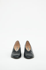 Acne Studios Black Leather Sully Stacked Heel Pump