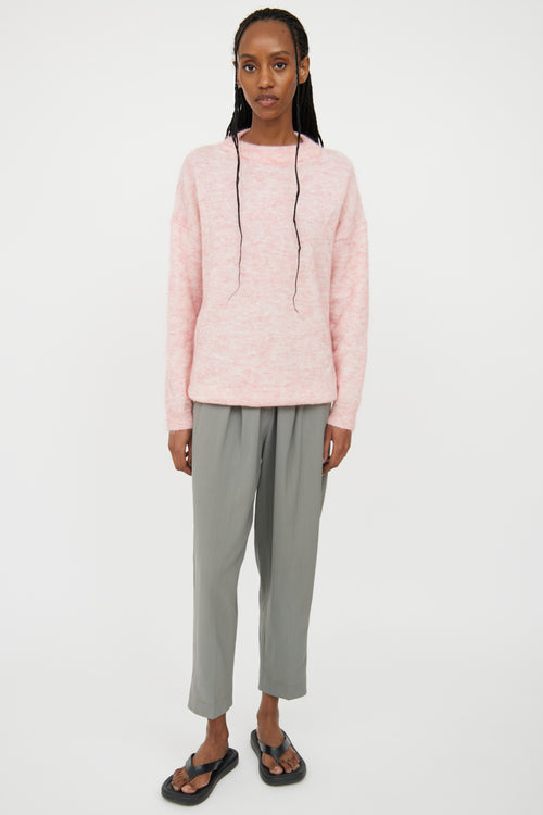 Acne Studios Pink & White Crewneck Sweater