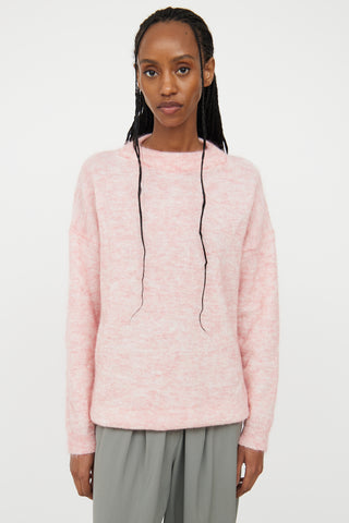 Acne Studios Pink & White Crewneck Sweater