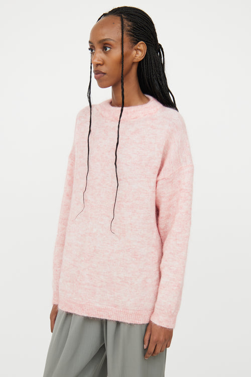 Acne Studios Pink & White Crewneck Sweater