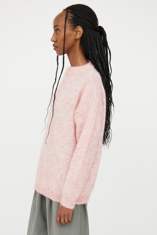 Acne Studios Pink & White Crewneck Sweater