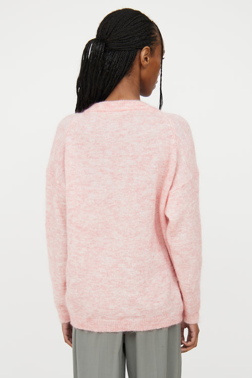 Acne Studios Pink & White Crewneck Sweater