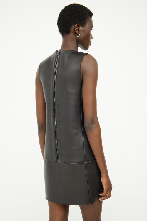 Acne Studios Black Leather Sleeveless Dress