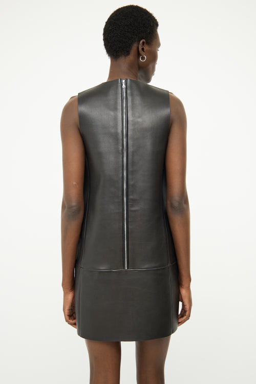 Acne Studios Black Leather Sleeveless Dress