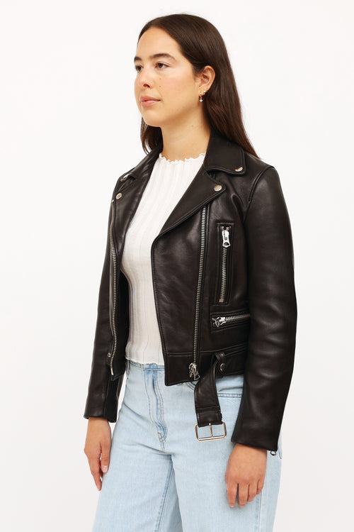 Acne Studios Black Leather Moto Jacket