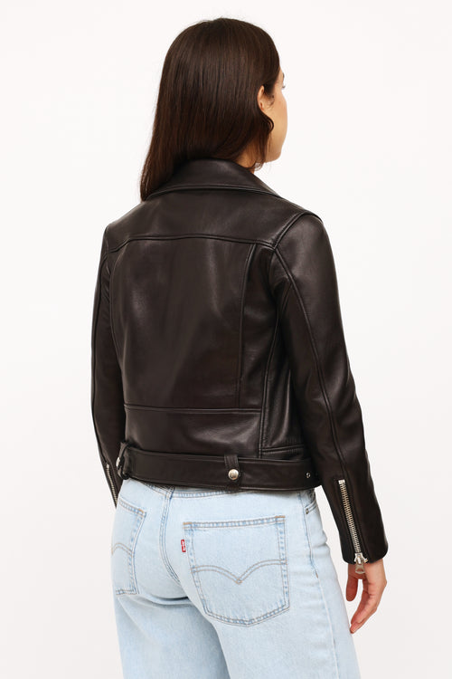 Acne Studios Black Leather Moto Jacket